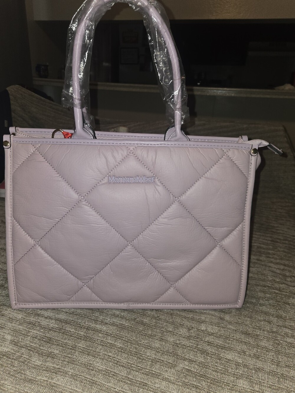 Montana West Quilted Satchel in Light Lavender